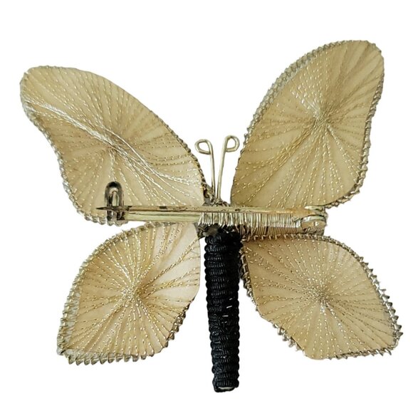 Princess Handmade West Germany Spun Style Butterfly Pin L40 - Picture 7 of 10